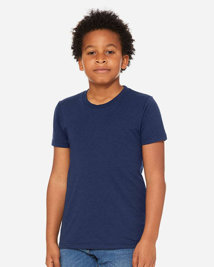 BELLA + CANVAS Youth Triblend Tee 3413Y #colormdl_Solid Navy Triblend