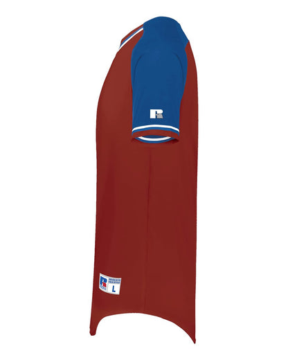 Russell Athletic Unisex Classic V-Neck Jersey R01X3M #color_True Red/ Royal/ White