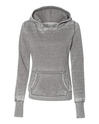J. America Women's Zen Fleece Hooded Sweatshirt 8912 #color_Cement