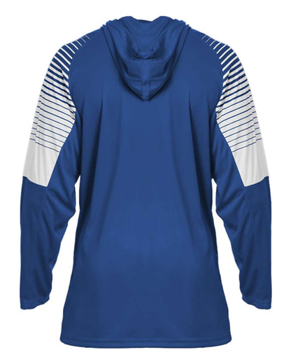 Badger Men's Lineup Hooded Long Sleeve T-Shirt 4211 #color_Royal