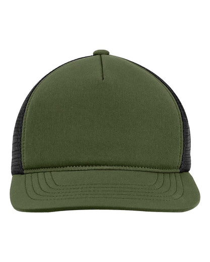 Big Accessories Bend Foam Trucker Cap BA708 #color_Olive/ Black