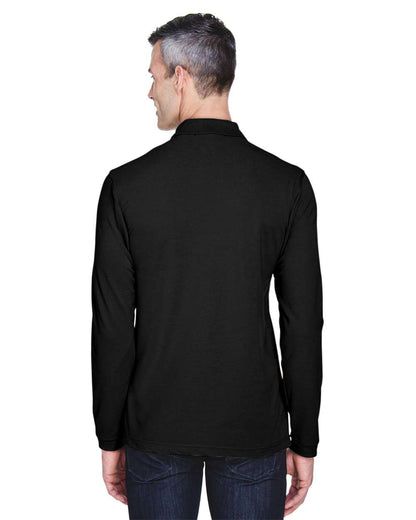 Harriton Men's Easy Blend™ Long Sleeve Polo M265L #colormdl_Black