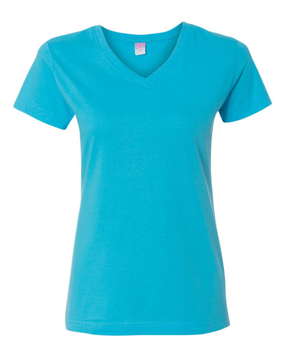 LAT Women's Fine Jersey V-Neck Tee 3507 #color_Aqua