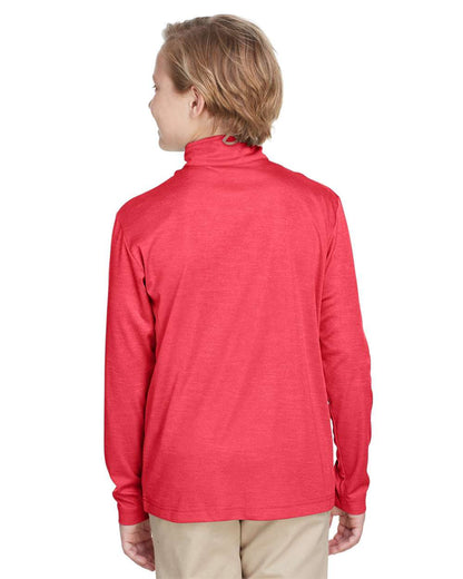 Team 365 Youth Zone Sonic Heather Performance Quarter-Zip Pullolver TT31HY #colormdl_Sport Red Heather