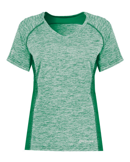 Holloway Women's Electrify CoolCore® V-Neck T-Shirt 222771 #color_Kelly Heather