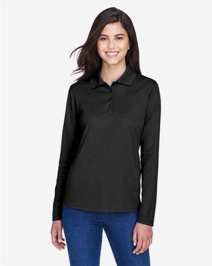 CORE365 Women's Pinnacle Performance Long Sleeve Piqué Polo 78192 #colormdl_Black
