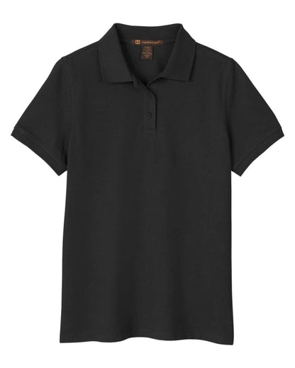 Harriton Women's Valiant Cotton Snag Protect Polo M205W #color_Black