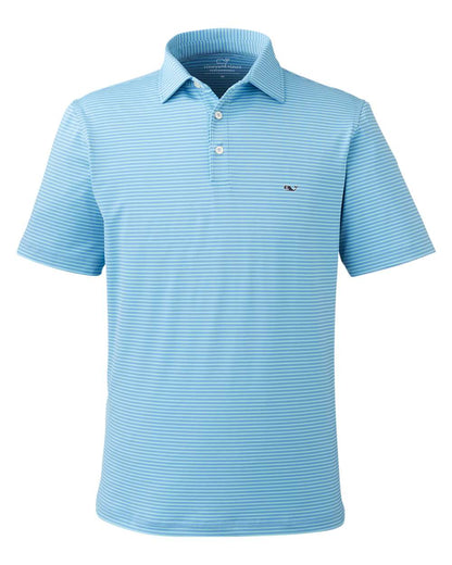 vineyard vines Men's Bradley Stripe Sankaty Polo G012426 #color_Andros Blue