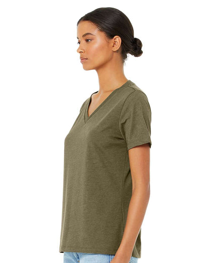 BELLA + CANVAS Women's Relaxed Heather CVC V-Neck Tee 6405CVC #colormdl_Heather Olive