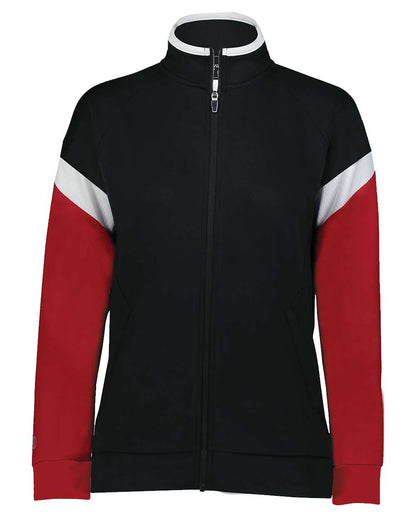 Holloway Women's Limitless Full-Zip Jacket 229779 #color_Black/ White/ Scarlet