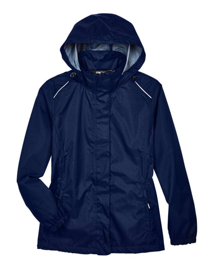 CORE365 Women's Climate Seam-Sealed Lightweight Variegated Ripstop Jacket 78185 #color_Classic Navy