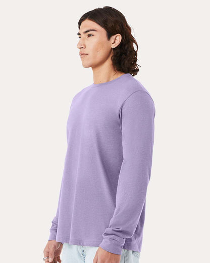 BELLA + CANVAS Heather CVC Long Sleeve Tee 3501CVC #colormdl_Heather Dark Lavender