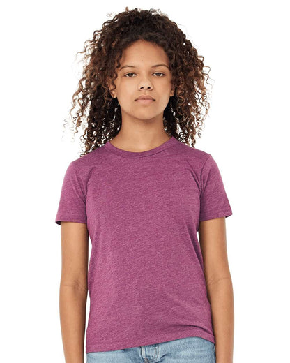 BELLA + CANVAS Youth CVC Jersey Tee 3001YCVC #colormdl_Heather Magenta