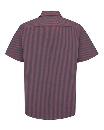 Red Kap Men's Industrial Short Sleeve Work Shirt SP24 #color_RC - Charcoal/ Red