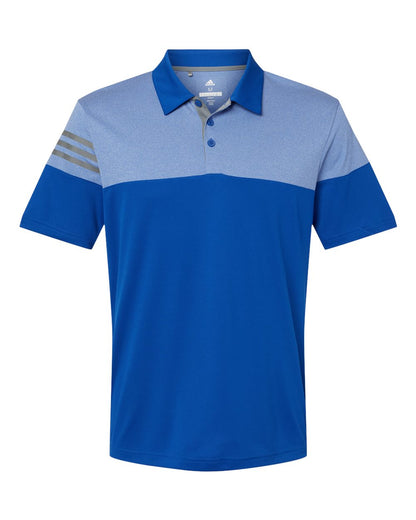 Adidas Heathered 3-Stripes Colorblocked Polo A213 #color_Collegiate Royal