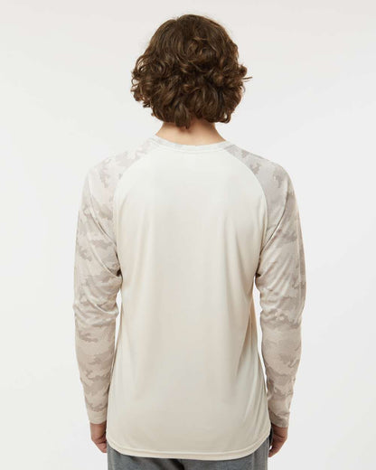Paragon Unisex Cayman Performance Camo Colorblocked Long Sleeve T-Shirt 216 #colormdl_Sand