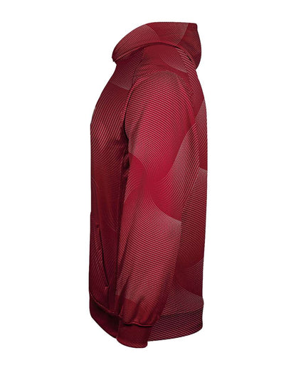Badger Youth Warp Hooded Long Sleeve T-Shirt 2413 #color_Red