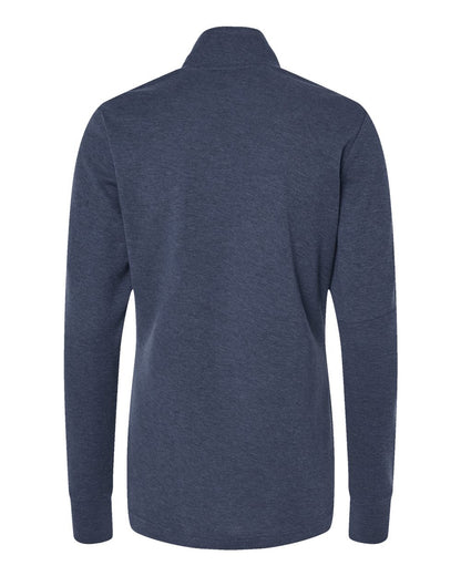 Adidas Women's 3-Stripe Quarter-Zip Sweater Pullover A555 #color_Collegiate Navy Melange