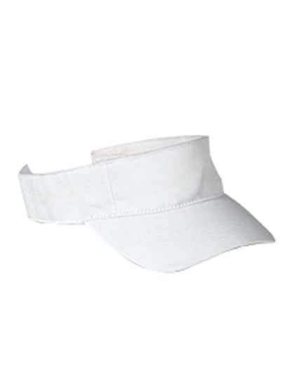 Big Accessories Chino Twill Visor BX006 #color_White