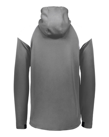 Holloway Men's Limitless Quarter-Zip Hooded Pullover 222584 #color_Carbon/ White