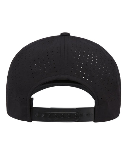 YP Classics Five-Panel Snapback with Perforated Cap 5389AP #color_Black