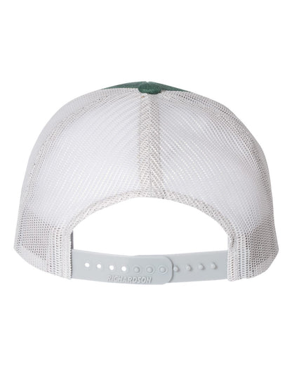 Richardson Low Pro Trucker Cap 115 #color_Heather Dark Green/ Silver
