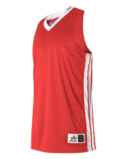 Alleson Athletic Youth Single Ply Basketball Jersey 538JY #color_Red/ White