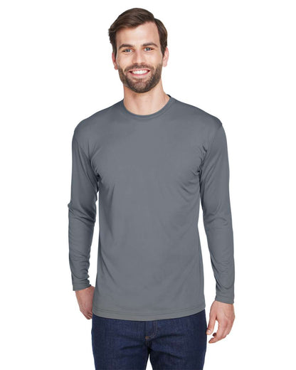 UltraClub Men's Cool & Dry Sport Long Sleeve Performance Interlock T-Shirt 8422 #colormdl_Charcoal