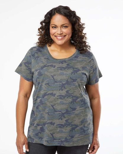 LAT Women's Curvy Collection Fine Jersey Tee 3816 #colormdl_Vintage Camo
