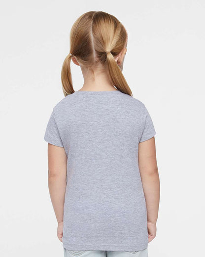 Rabbit Skins Toddler Girls Fine Jersey Tee 3316 #colormdl_Heather