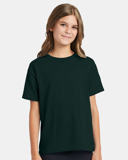 Hanes Ecosmart™ Youth T-Shirt 5370 #colormdl_Deep Forest