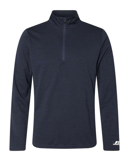 Russell Athletic Men's Striated Quarter-Zip Pullover QZ7EAM #color_Navy