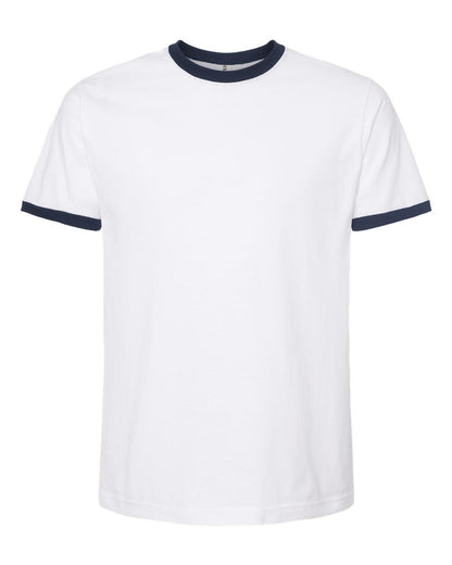 Tultex Fine Jersey Ringer T-Shirt 246 #color_White/ Navy