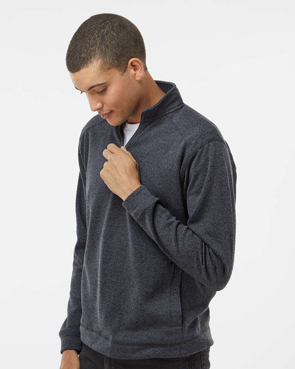 J. America Men's Cosmic Fleece Quarter-Zip Sweatshirt 8614 #colormdl_Onyx Fleck