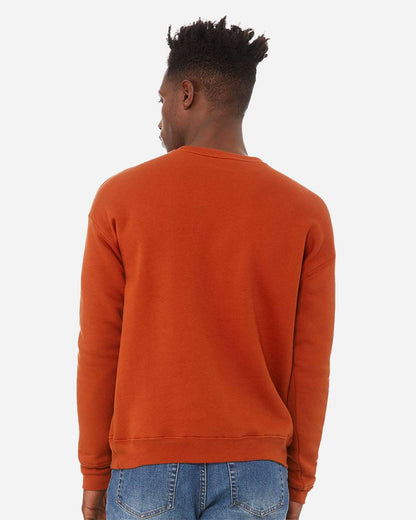 BELLA + CANVAS Unisex Sponge Fleece Drop Shoulder Crewneck Sweatshirt 3945 #colormdl_Brick