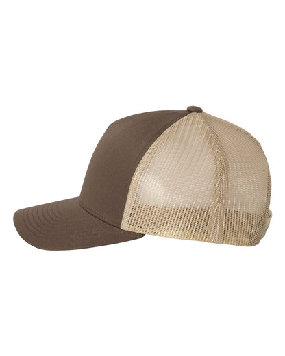 YP Classics Five-Panel Retro Trucker Cap 6506 #color_Brown/ Khaki