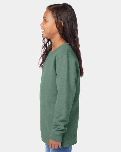 ComfortWash by Hanes Garment-Dyed Youth Crewneck Sweatshirt GDH475 #colormdl_Cypress Green