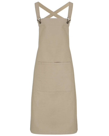 Artisan Collection by Reprime Cross Back Barista Bib Apron RP129 #color_Khaki