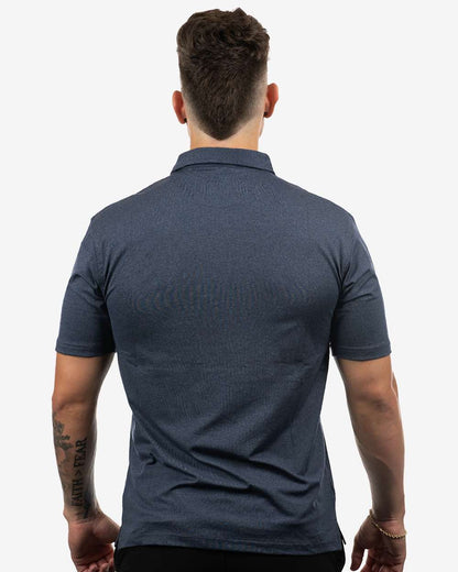Burnside Men's Dawn to Dusk Polo 0900 #colormdl_Heather Ink Blue