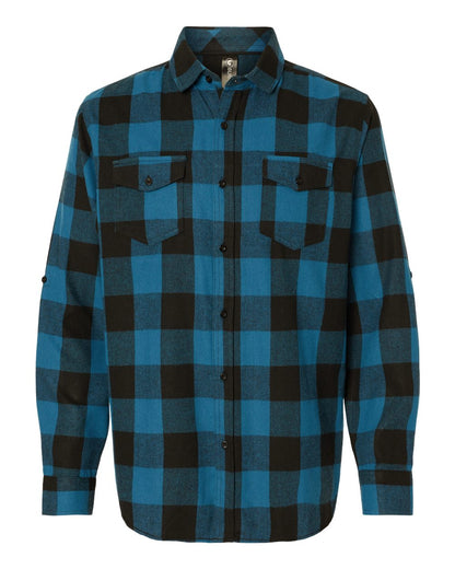 Burnside Yarn-Dyed Long Sleeve Flannel Shirt 8210 #color_Blue/ Black Buffalo