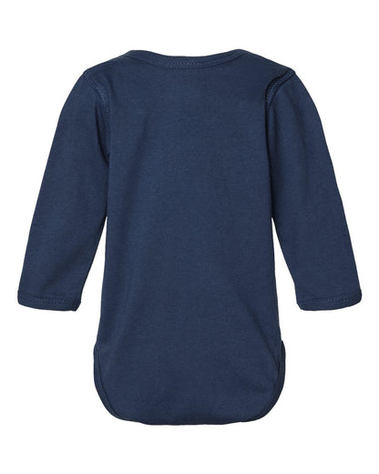 Rabbit Skins Infant Fine Jersey Long Sleeve Bodysuit 4421 #color_Denim