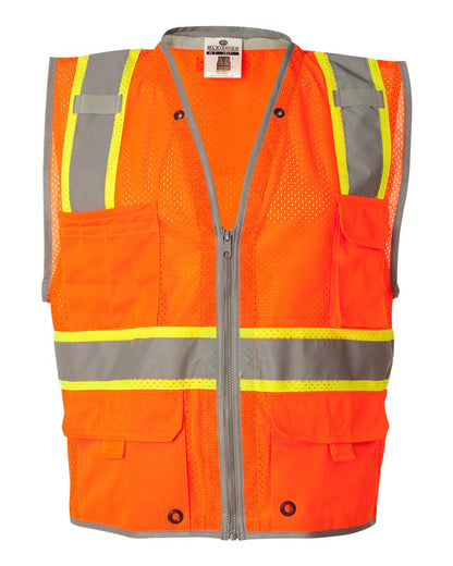 Kishigo Unisex Premium Brilliant Series® Heavy-Duty Class 2 Vest 1510-1511 #color_Orange