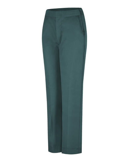Red Kap Women's Half-Elastic Work Pants PT59 #color_Spruce Green - Unhemmed
