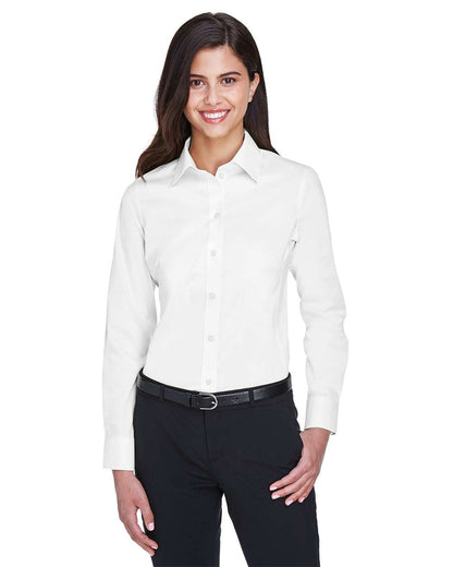 Devon & Jones Women's Crown Collection® Solid Stretch Twill Woven Dress Shirt DG530W #colormdl_White