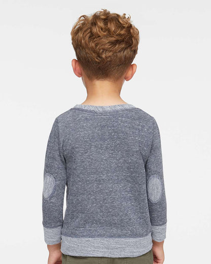 Rabbit Skins Toddler Harborside Mélange French Terry Crewneck Sweatshirt 3379 #colormdl_Navy Melange