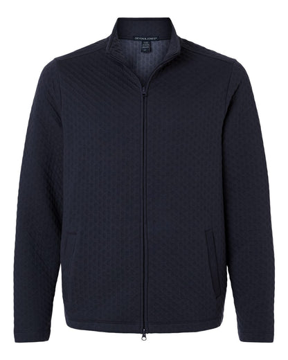 Devon & Jones Men's Berkley Textured Full-Zip Jacket DG740 #color_Navy