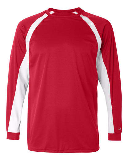 Badger B-Core Hook Long Sleeve T-Shirt 4154 #color_Red/ White