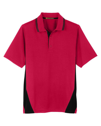 Harriton Men's Flash Snag Protection Plus IL Colorblock Polo M386 #color_Red/ Black