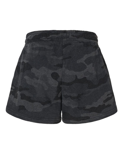 Independent Trading Co. Women’s Lightweight California Wave Wash Fleece Shorts PRM20SRT #color_Black Camo Heather