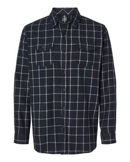 Burnside Yarn-Dyed Long Sleeve Flannel Shirt 8210 #color_Navy/ White